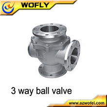 1/4'' sanitary tri clamp 3 way ball valve